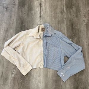 LF Beige and Blue Striped Women's Top